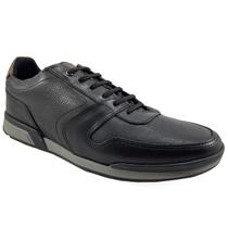 Sapatênis Couro Kildare Grid Masculino - Preto