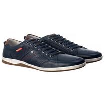 Sapatênis Couro Masculino Cadarço Casual Conforto Elegante