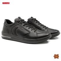 Sapatênis Couro Masculino Ferricelli Air Envision - Preto