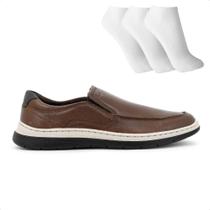 Sapatênis Democrata Casual Easy Masculino + 3 Pares de Meias