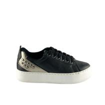 Sapatenis Euro Preto Fosco com Detalhe Na Calcanhar Prata Velho com Taxas e Sola Branca - ULLY Sapatenis Euro Preto Fosco com Detalhe Na Calcanhar Prata Velho com Taxas e Sola Branca - ULLY