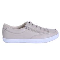 Sapatênis Feminino Casual Rasteiro em Couro de Ajuste Elástico e Zíper Lateral Muito Leve e Confortável