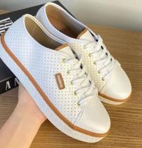 Sapatenis Feminino Flatform Moleca Casual Perfuros Original