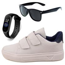 Sapatenis Infantil Sapatilha Calce Facil Casual Social LIGHT + Oculos Relogio Sapatenis Infantil Sapatilha Calce Facil Casual Social LIGHT + Oculos Relogio