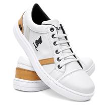 Sapatenis Masculino Branco Tênis Casual Polo Para Dia a Dia Sapatenis Masculino Branco Tênis Casual Polo Para Dia a Dia