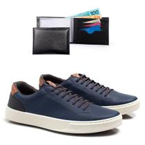 Sapatênis Masculino Cadarço Conforto Casual + Carteira Kit 2 Sapatênis Masculino Cadarço Conforto Casual + Carteira Kit 2