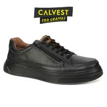 Sapatênis Masculino Calvest 200 gramas em Couro Carneiro 84F224 Tamanho:37COR:preto Sapatênis Masculino Calvest 200 gramas em Couro Carneiro 84F224 Tamanho:37COR:preto