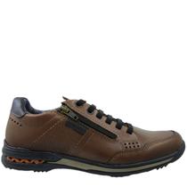 Sapatênis Masculino Casual Dia a Dia Passeio Trabalho em Couro Calce Fácil Conforto Amortech Pegada 114861