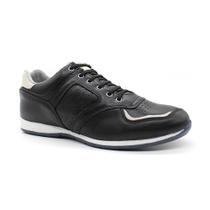 Sapatenis Masculino Casual em Couro com Elástico NE-5695 Preto