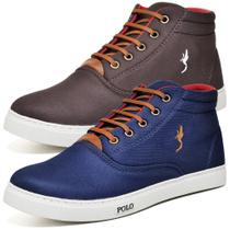 Sapatenis Masculino Casual Polo Kit Com 2 Pares De Tenis Bota