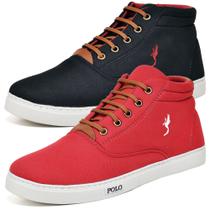 Sapatenis Masculino Casual Polo Kit Com 2 Pares De Tenis Bota