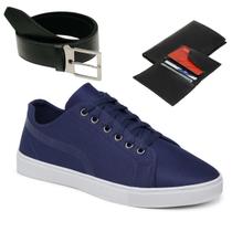 Sapatenis Masculino Casual Super Confortável Sola Reta Costurada + Cinto e Carteira Sapatenis Masculino Casual Super Confortável Sola Reta Costurada + Cinto e Carteira