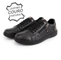 Sapatênis Masculino Com Zíper Lateral De Couro Sapatênis Masculino Com Zíper Lateral De Couro