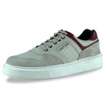 Sapatenis Masculino Couro Camurça Calce Fácil Ajuste Elastico Solado Borracha Confortavel Dia a Dia