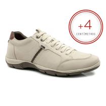 Sapatenis Masculino Couro Ferricelli salto interno palmilha 4cm fechamento por elastico