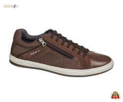 Sapatenis Masculino de Couro Rafarillo Flash 65022 - Marrom