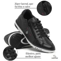 Sapatenis Masculino de Couro Tenis Casual Com Ziper Lateral Sapato da Moda Lançamento 2023