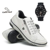 Sapatênis Masculino em material vegano Casual Ortopédico Macio Confortável + relógio - Atria Shoes