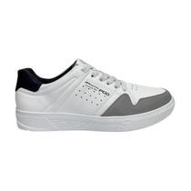 Sapatênis Masculino Em Microfibra Pegada Branco Sapatênis Masculino Em Microfibra Pegada Branco