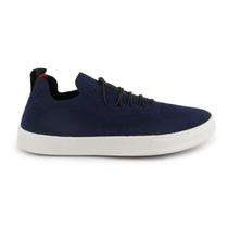 Sapatenis Masculino Knit Tenis Meia Palmilha Silicone Azul