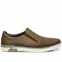 Sapatênis Masculino Pegada Couro Slip On Marrom Casual