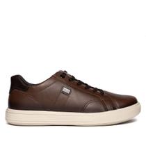Sapatênis Masculino Pegada Stretch Couro Marrom/Branco Sapatênis Masculino Pegada Stretch Couro Marrom/Branco