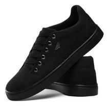 Sapatenis Masculino Preto Costura Lateral