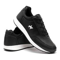 Sapatenis Masculino Preto Tênis Casual Polo Vili para Dia a Dia