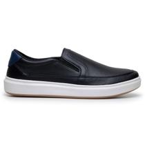 Sapatênis Masculino Slip On Calce Fácil Iate Couro Eco. Leve Confort