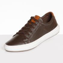 Sapatenis Masculino Tenis Casual Couro Palmilha Gel Calce Fácil