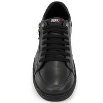 Sapatênis Masculino Ziper Footwear Cadarço Em Couro Legitimo