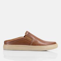 Sapatênis Mule Masculino Tênis Slip-on Calce Fácil Design Moderno Casual Dia A Dia Em Couro Marrom