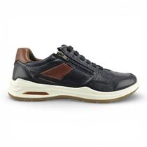 Sapatênis Pegada 110507 Masculino Couro Zíper Lateral Amortech