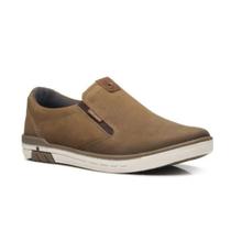 Sapatênis Pegada Basic Slip On Couro Masculino Marrom
