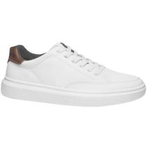 Sapatênis Pegada Masculino Couro Branco Cadarço