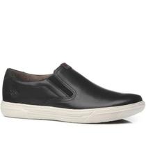 Sapatênis Pegada Slip On em Couro Masculino Cor Preto