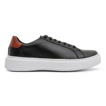 Sapatenis Preto / Castor Casual Confortavel Macio