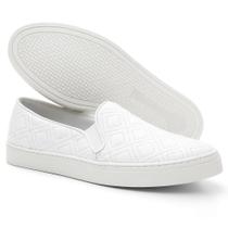 Sapatenis Sapatilha Feminina Estilo Slip On Linha Ipê Mulato Couro Branco