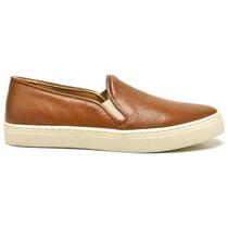 Sapatênis Sapatilha Feminina Sapato Couro Slip On Casual Confortável Dia a Dia Trabalho Casual