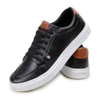 Sapatenis Tênis Masculino Casual Social Confortável Macio Fechamento Elastico Preto