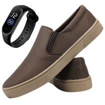 Sapatênis Tênis Masculino Casual Yate SlipOn Com Relógio Sapatênis Tênis Masculino Casual Yate SlipOn Com Relógio