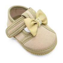 Sapatilha Baby Keto Nude Lacinho Strass Menina 001219