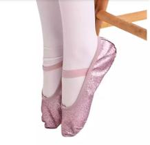 Sapatilha bailarina glitter, adulto e infantil,cor rosa. Sapatilha bailarina glitter, adulto e infantil,cor rosa.