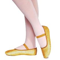 Sapatilha Ballet Dourada c/ Gliter Só Dança F-22D Meia Ponta Adulto