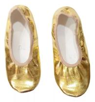 Sapatilha Ballet Dourada Lisa Carnaval Infantil /adulto 22 Ao 41