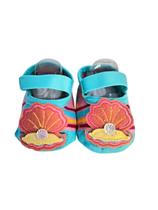 Sapatilha bebe 0-15 azul picina c/ ostra salmao ref-22072001