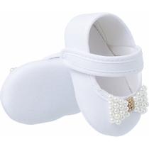 Sapatilha Bebê Infantil Meninas Laço Pérola Delicada - Baby Soffete