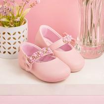 Sapatilha Bebê Menina Festa Batizado Com Pérolas