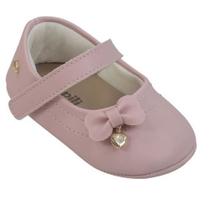 Sapatilha Bebê Pampili Nina cor Rosa com Laço e Pingente Sapatilha Bebê Pampili Nina cor Rosa com Laço e Pingente