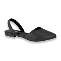 Sapatilha Beira Rio Casual Slingback Elástico Feminina Preta